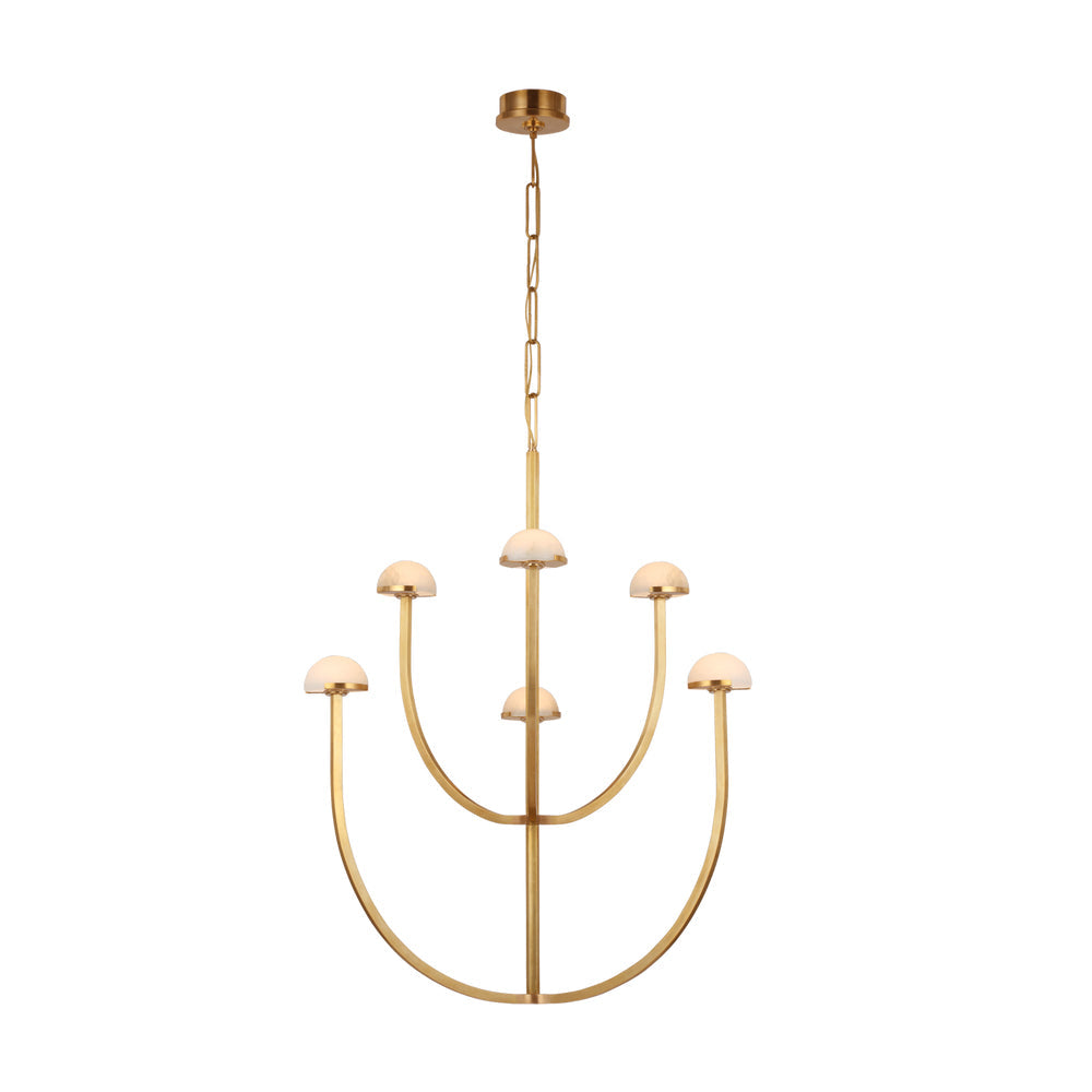 Pedra Chandelier  Alabaster Minimalist Arc Geometry
