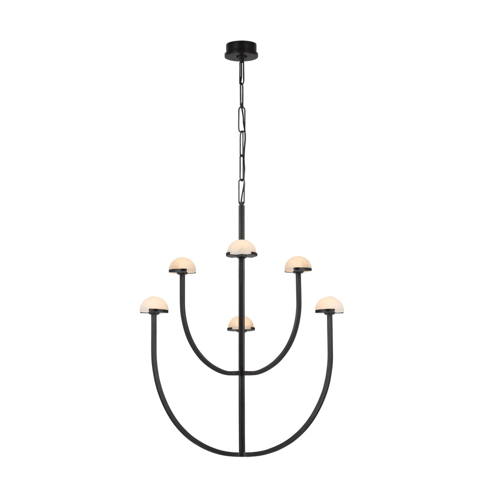Pedra Chandelier  Alabaster Minimalist Arc Geometry