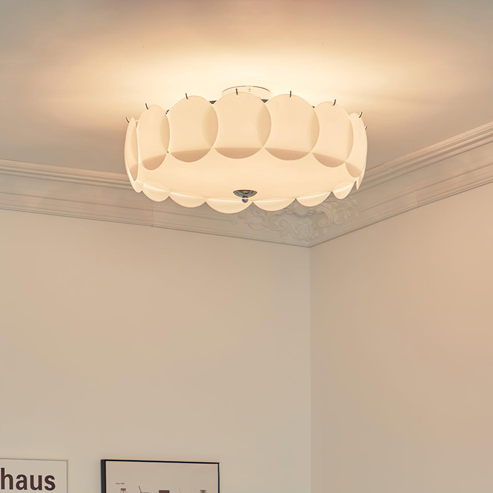 Brolin Ceiling Light Glass Glamorous Ripple-Neutral Decor