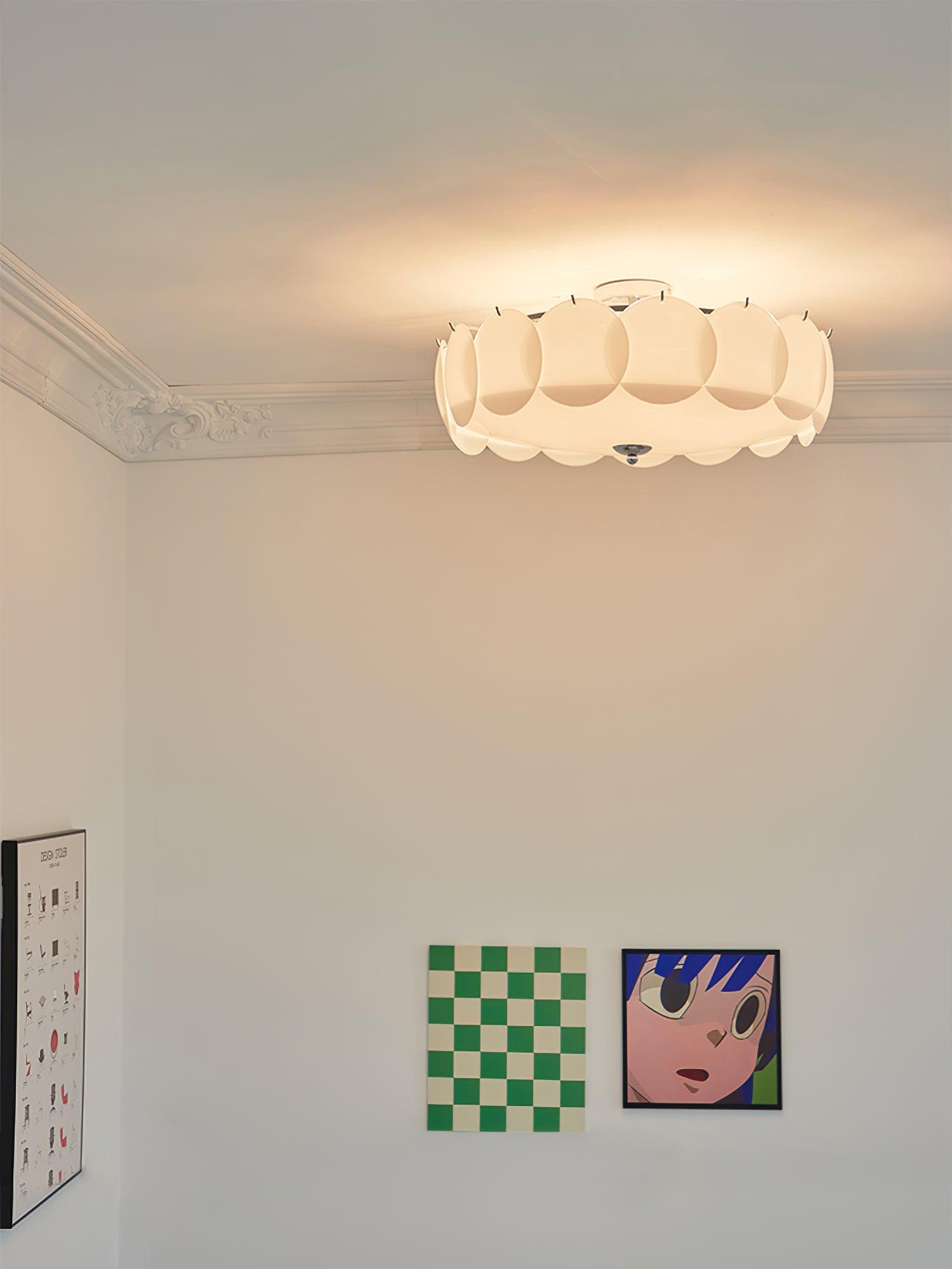 Brolin Ceiling Light Glass Glamorous Ripple-Neutral Decor
