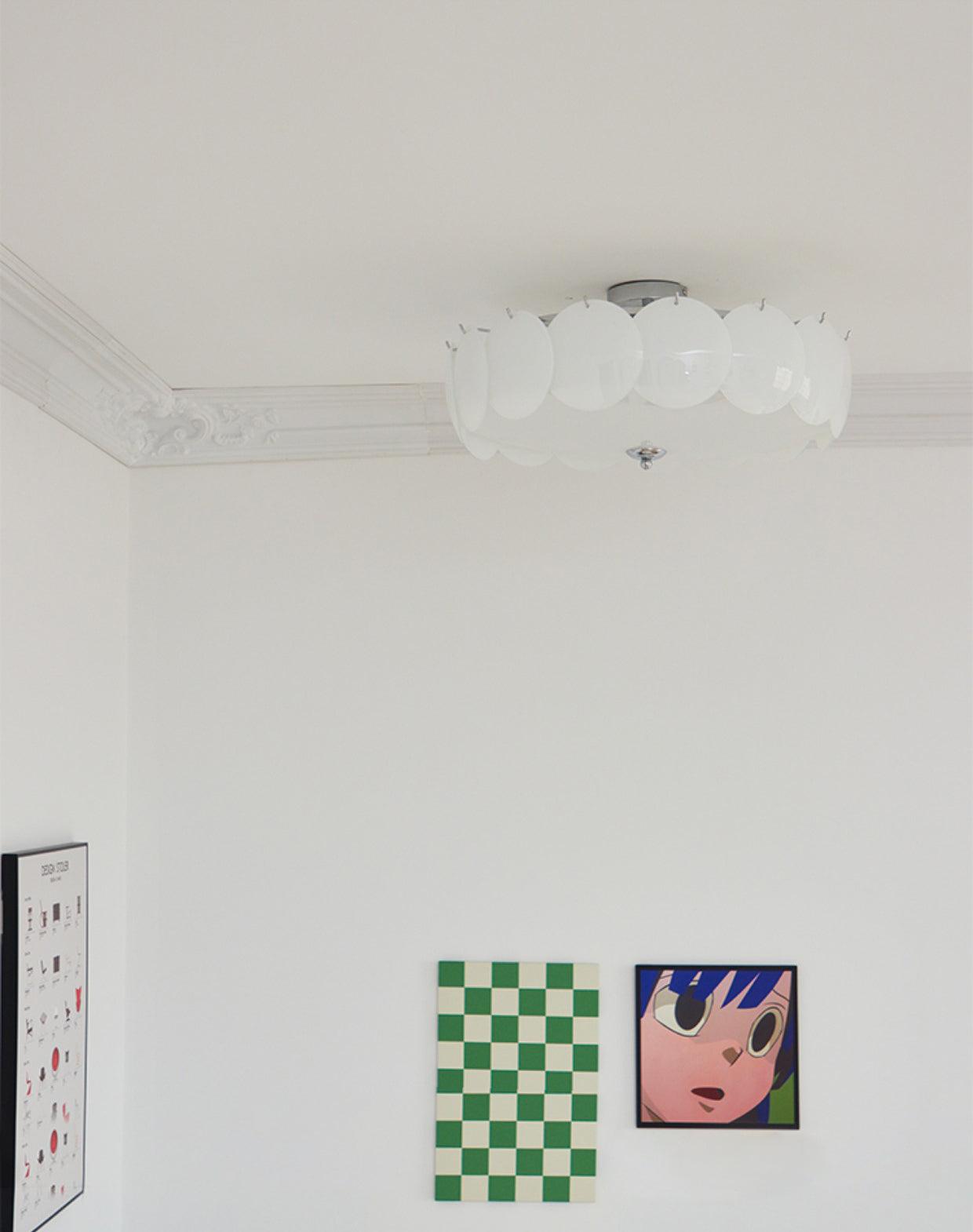 Brolin Ceiling Light Glass Glamorous Ripple-Neutral Decor