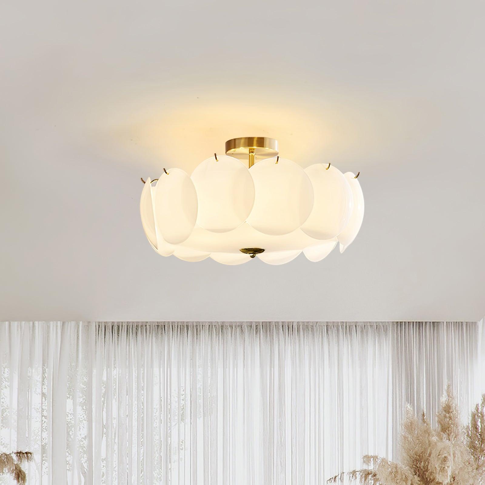 Brolin Ceiling Light Glass Glamorous Ripple-Neutral Decor
