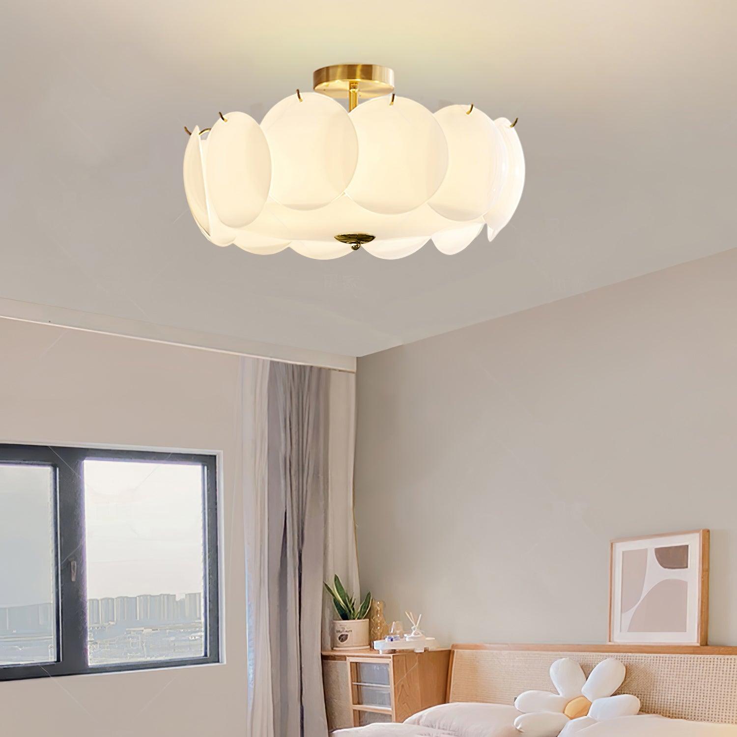 Brolin Ceiling Light Glass Glamorous Ripple-Neutral Decor