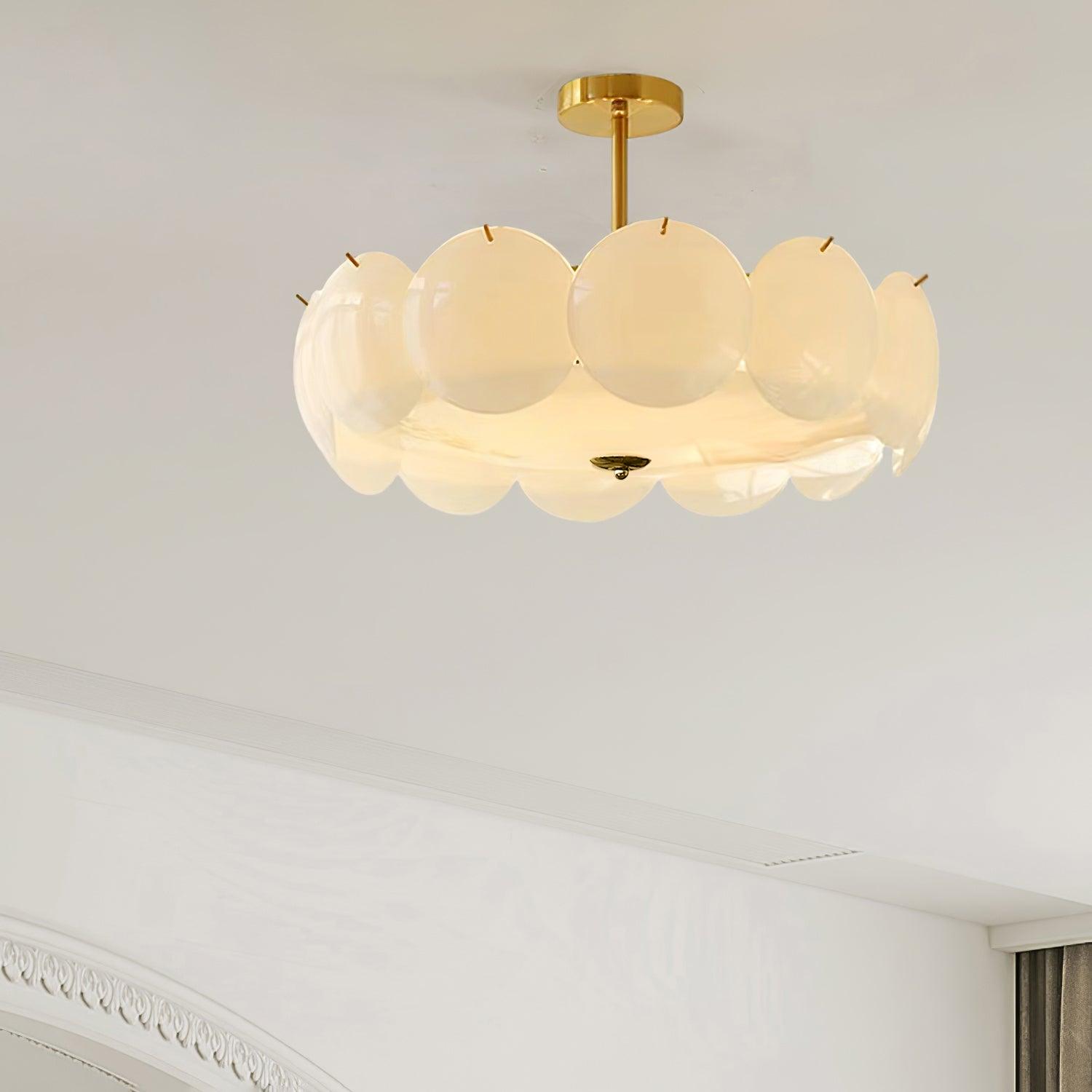 Brolin Ceiling Light Glass Glamorous Ripple-Neutral Decor