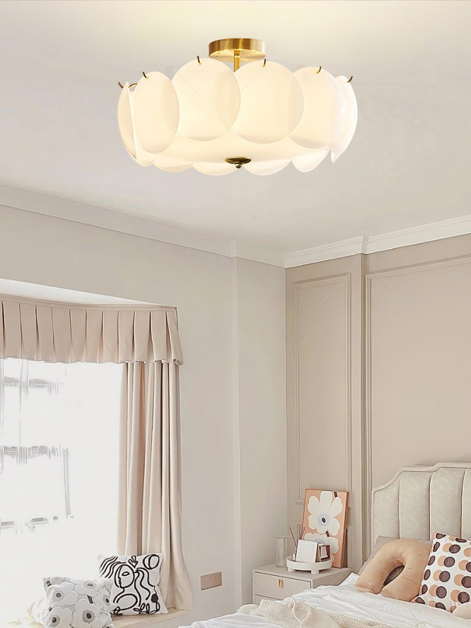 Brolin Ceiling Light Glass Glamorous Ripple-Neutral Decor