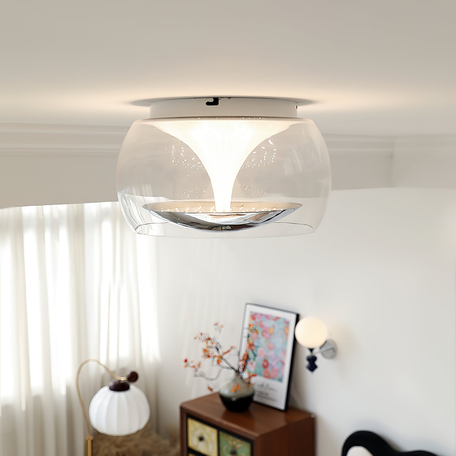Eshair Nordic Art Pendulum Glass Ceiling Light-Neutral Decor
