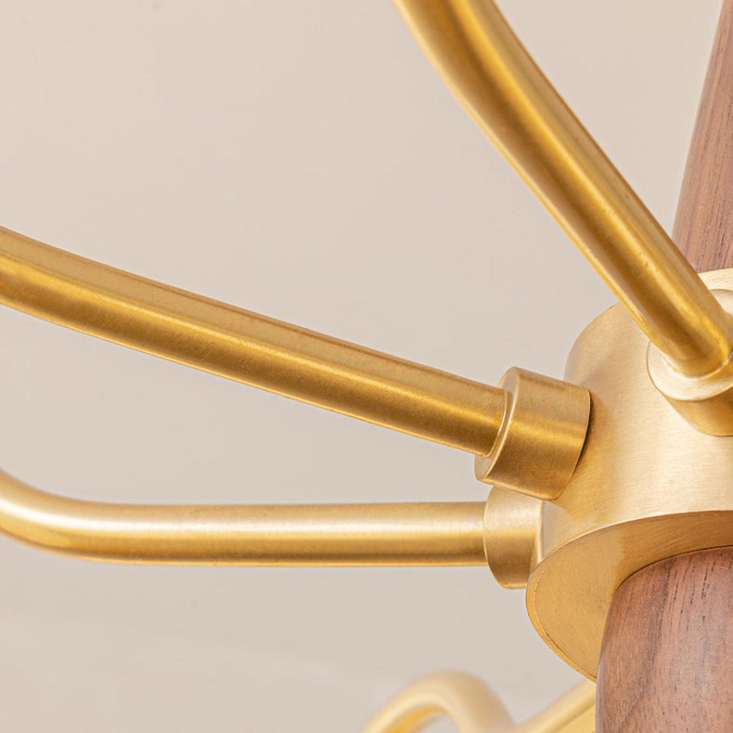 Cavien Brass and Walnut Chandelier