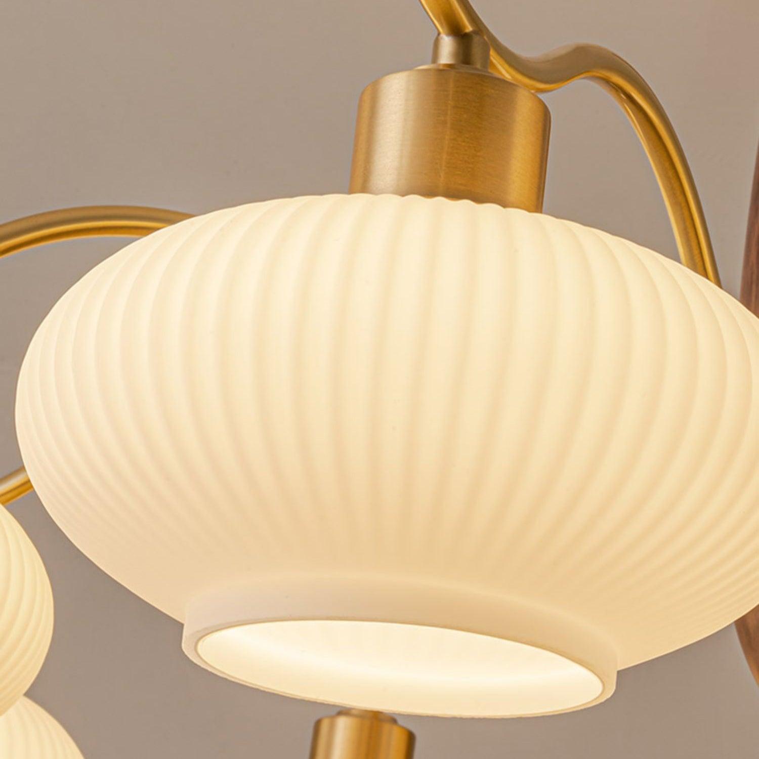 Cavien Brass and Walnut Chandelier