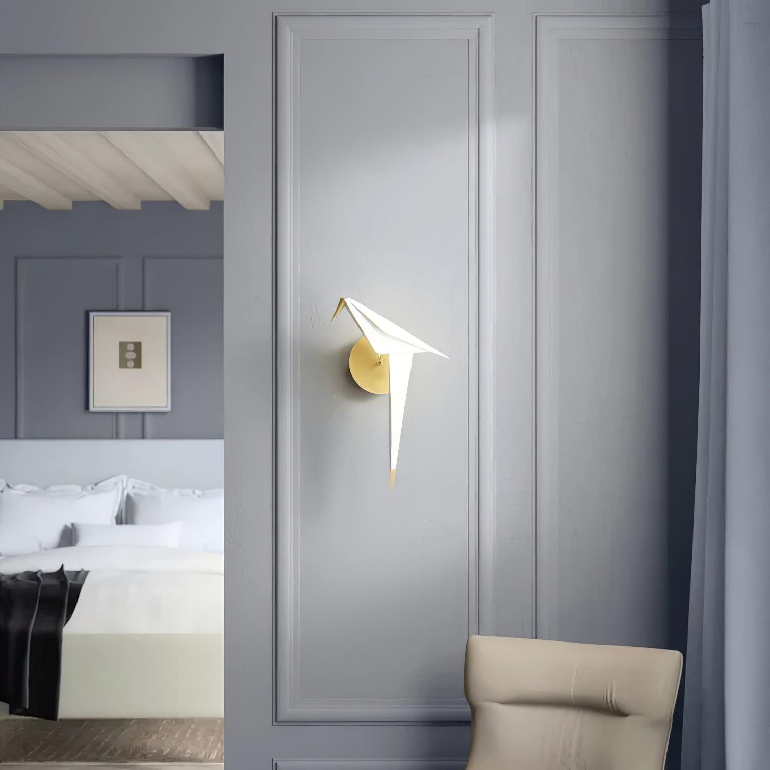Eovela Nordic Art Paper Crane Wall Lamp-Neutral Decor