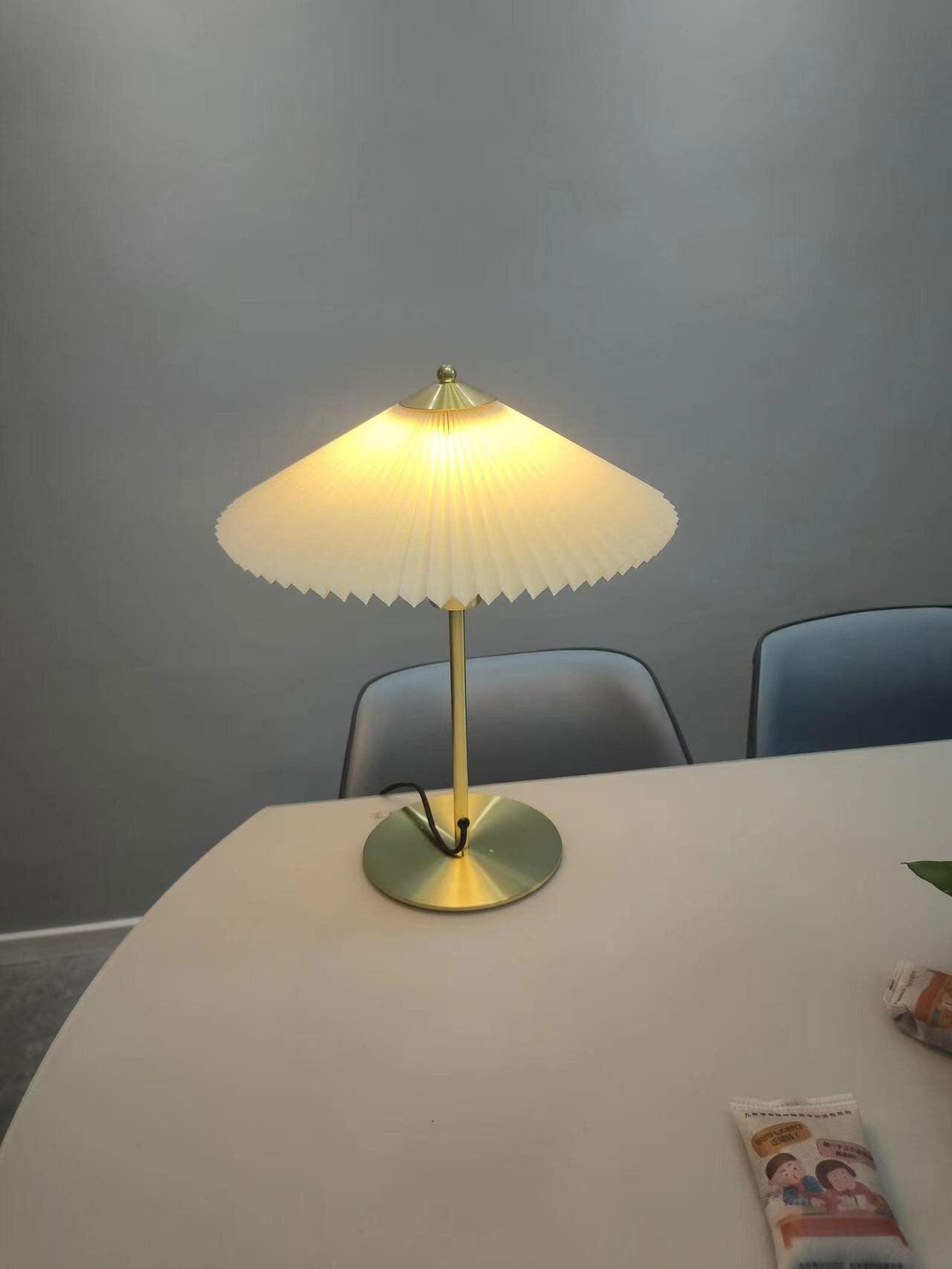 Camirir Pleated Umbrella Table Lamp-Neutral Decor