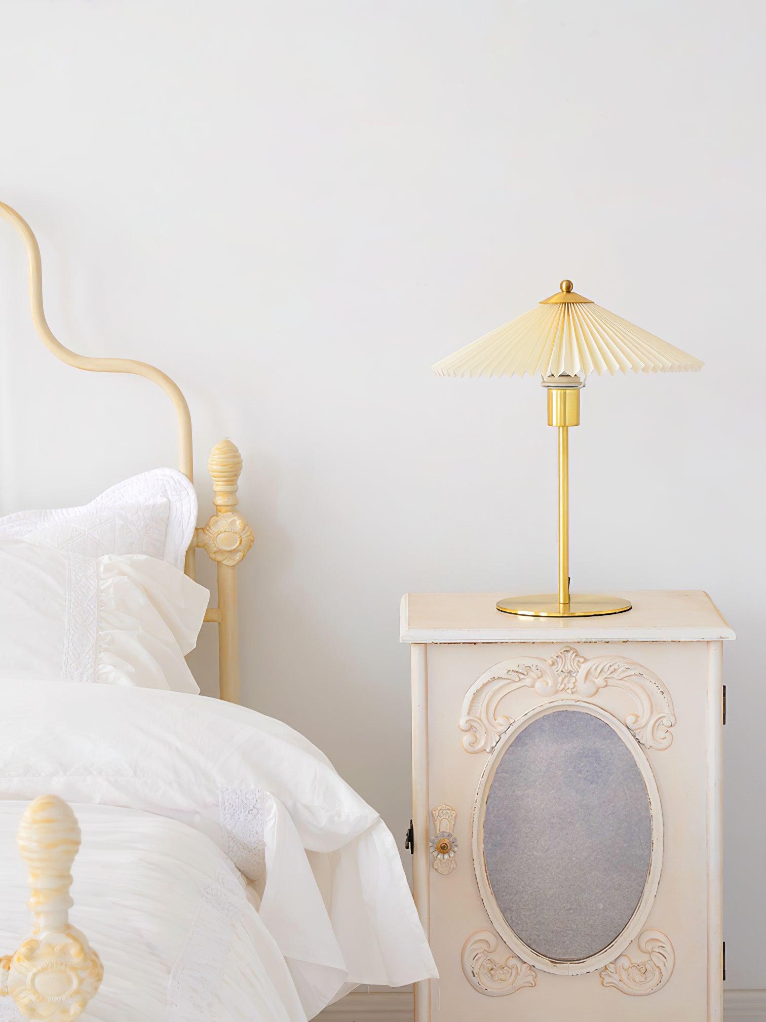 Camirir Pleated Umbrella Table Lamp-Neutral Decor