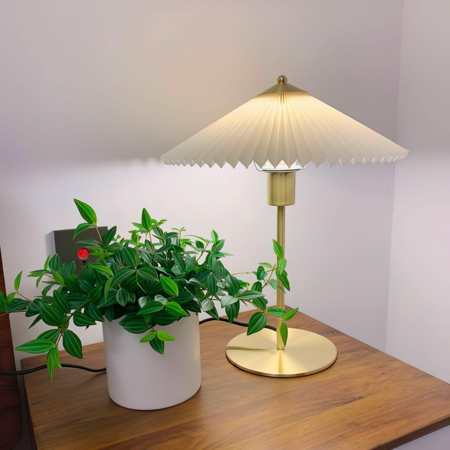 Camirir Pleated Umbrella Table Lamp-Neutral Decor