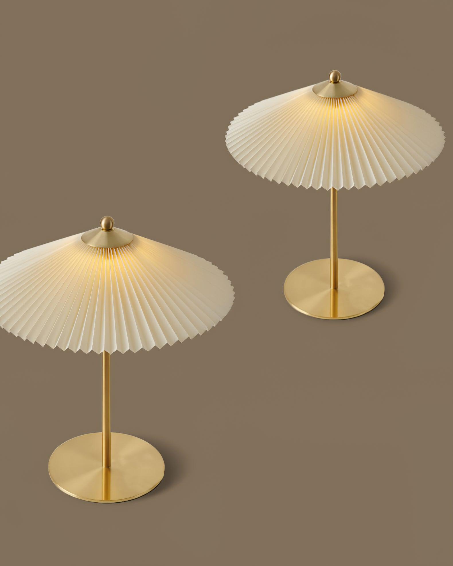 Camirir Pleated Umbrella Table Lamp-Neutral Decor