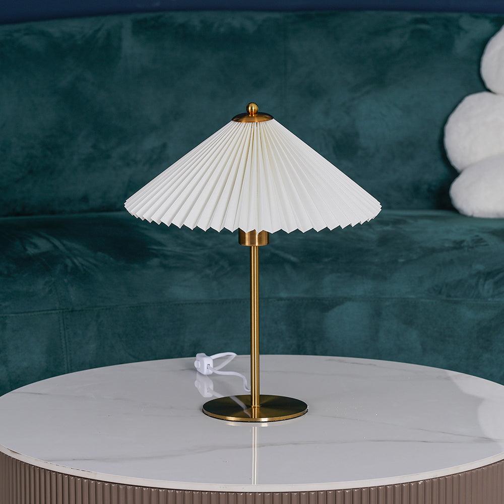 Camirir Pleated Umbrella Table Lamp-Neutral Decor