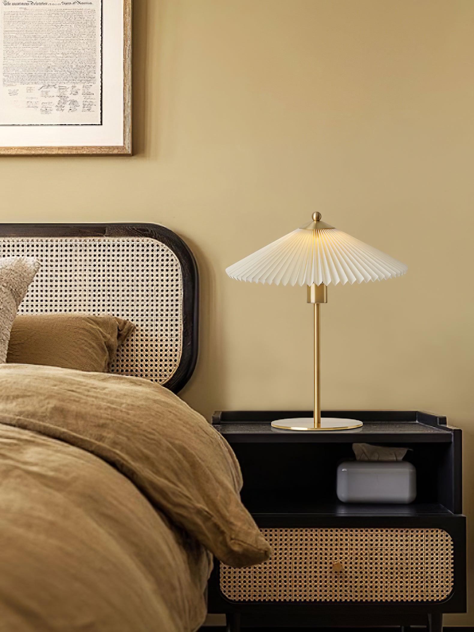 Camirir Pleated Umbrella Table Lamp-Neutral Decor