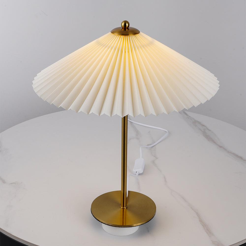 Camirir Pleated Umbrella Table Lamp-Neutral Decor