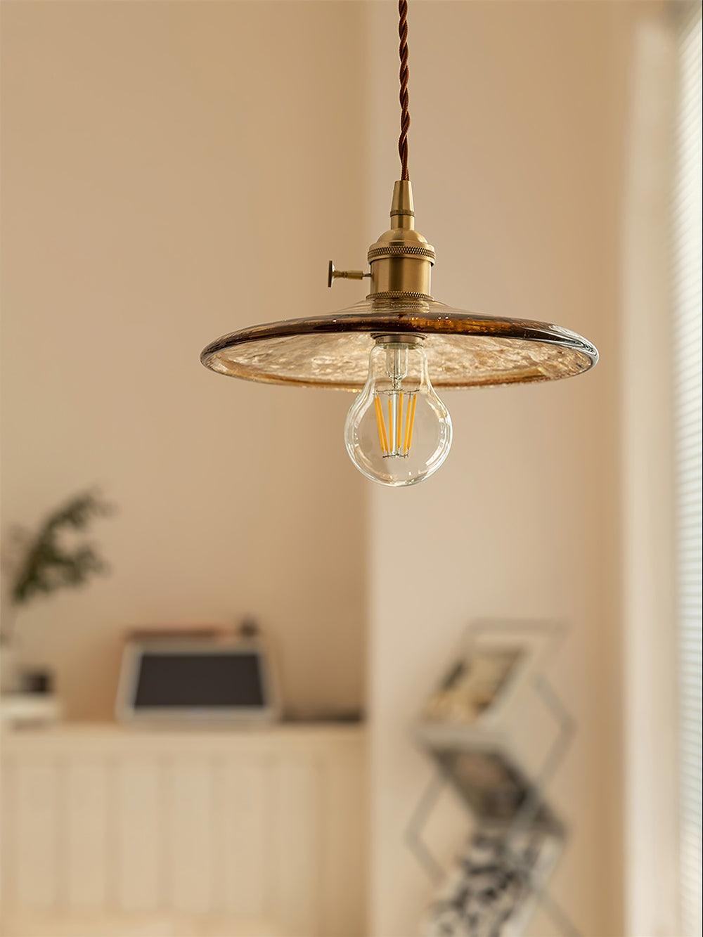 Sage Vintage Glass Pendant Light-Neutral Decor