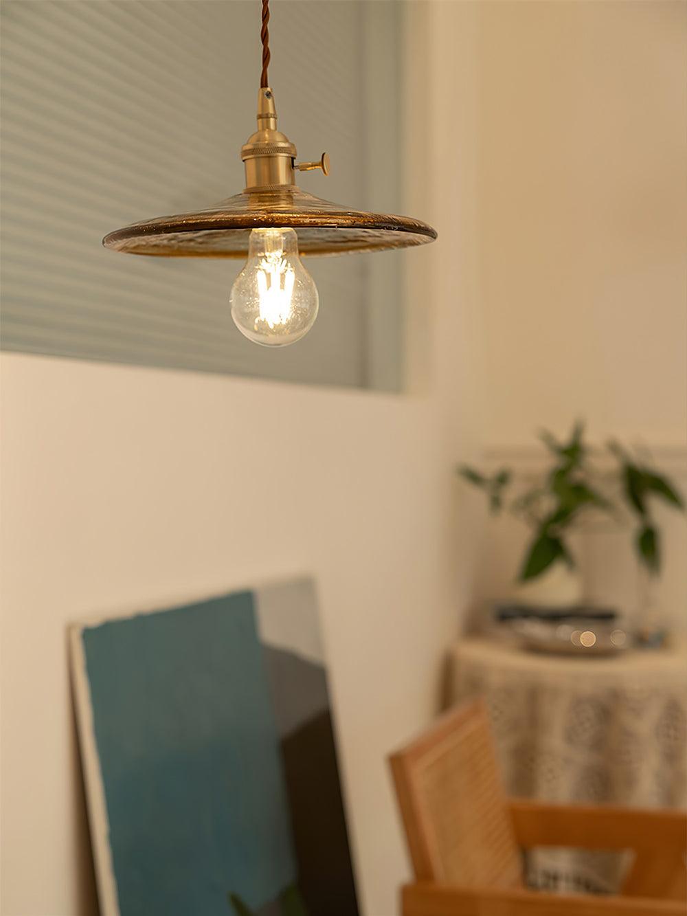 Sage Vintage Glass Pendant Light-Neutral Decor
