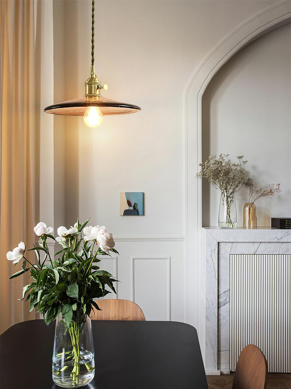 Sage Vintage Glass Pendant Light-Neutral Decor