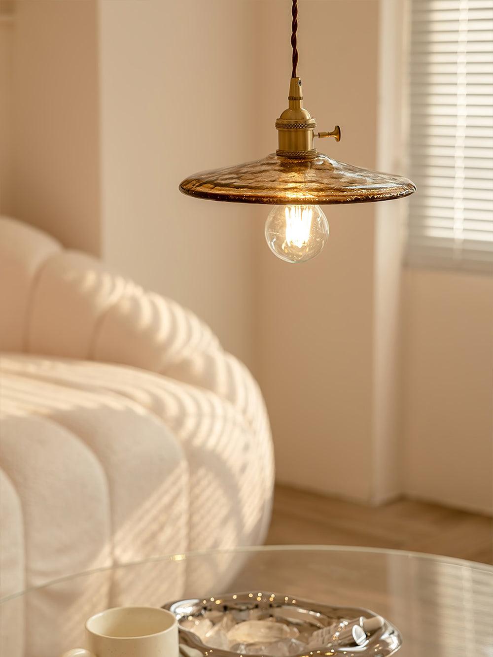 Sage Vintage Glass Pendant Light-Neutral Decor