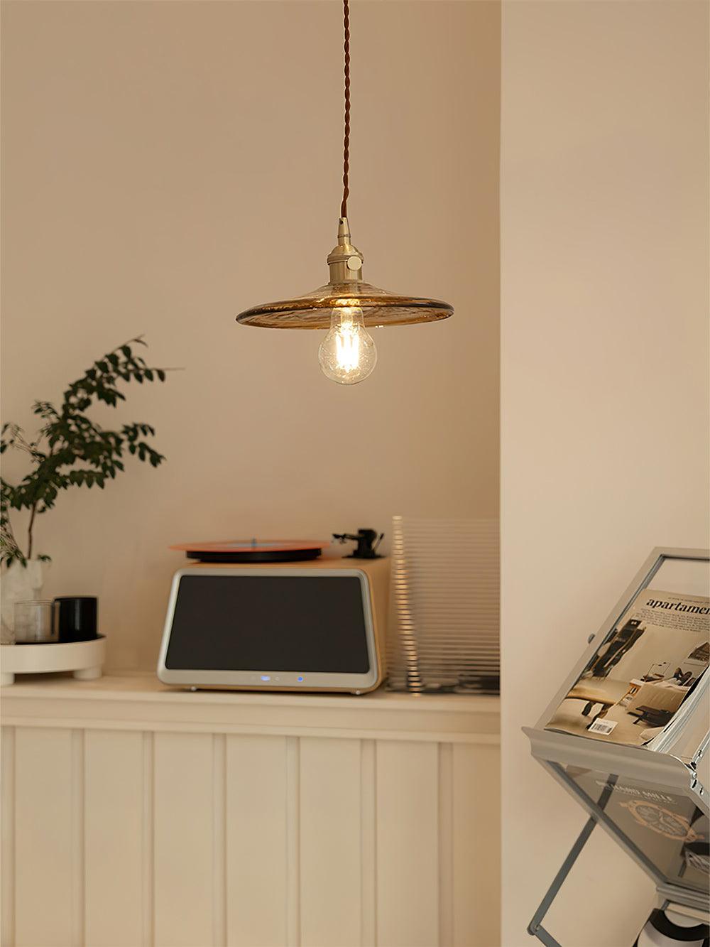 Sage Vintage Glass Pendant Light-Neutral Decor