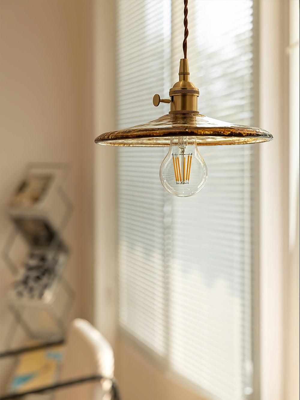 Sage Vintage Glass Pendant Light-Neutral Decor