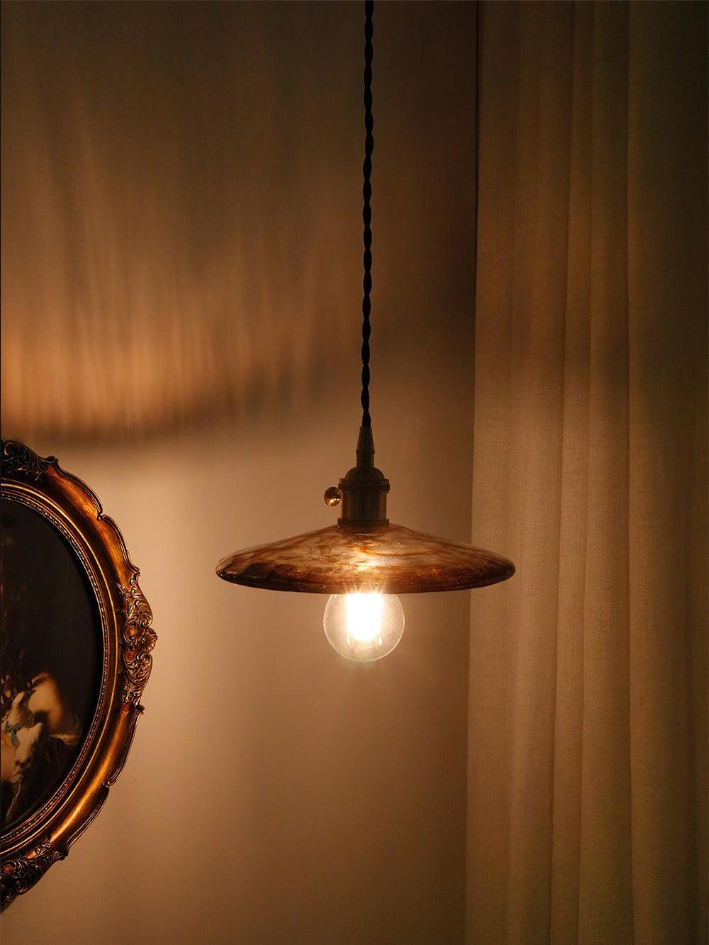 Sage Vintage Glass Pendant Light-Neutral Decor