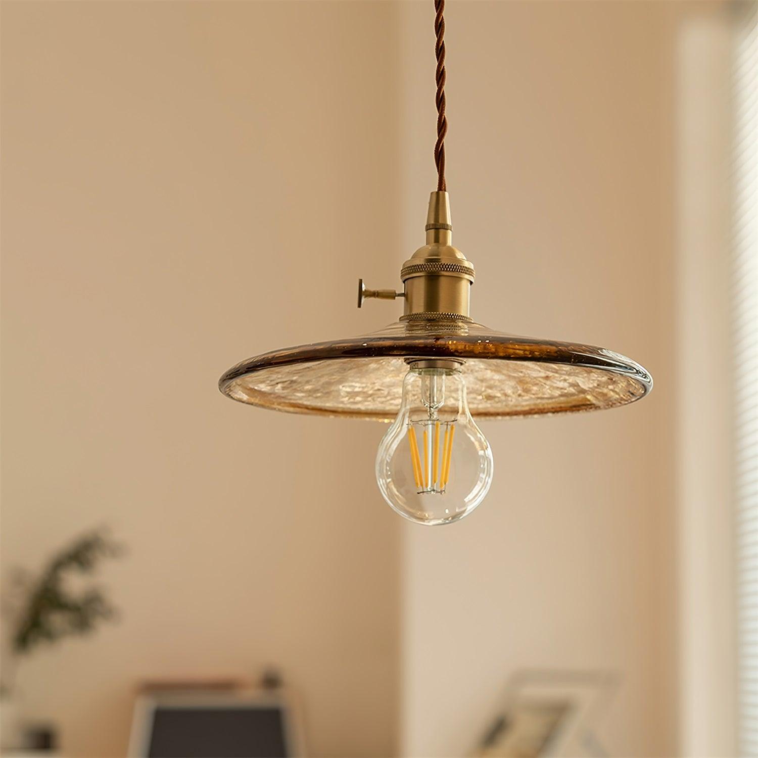 Sage Vintage Glass Pendant Light-Neutral Decor