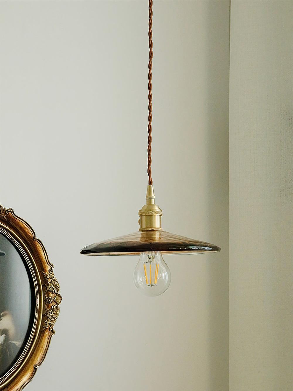 Sage Vintage Glass Pendant Light-Neutral Decor