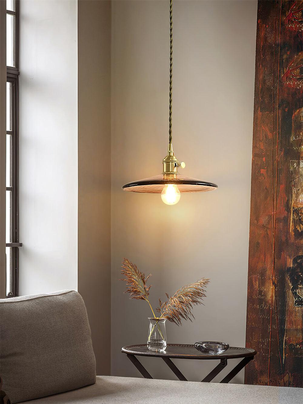 Sage Vintage Glass Pendant Light-Neutral Decor
