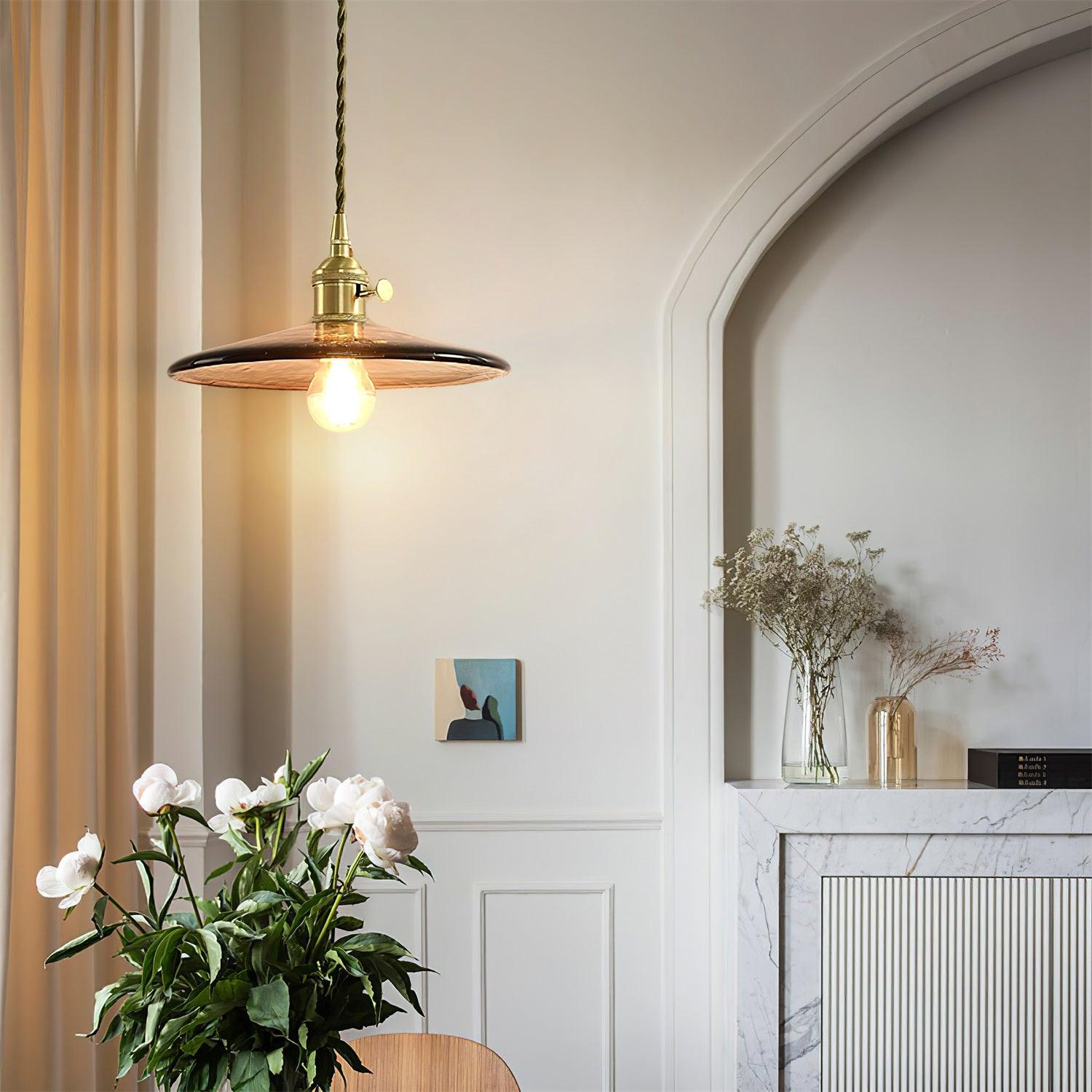 Sage Vintage Glass Pendant Light-Neutral Decor