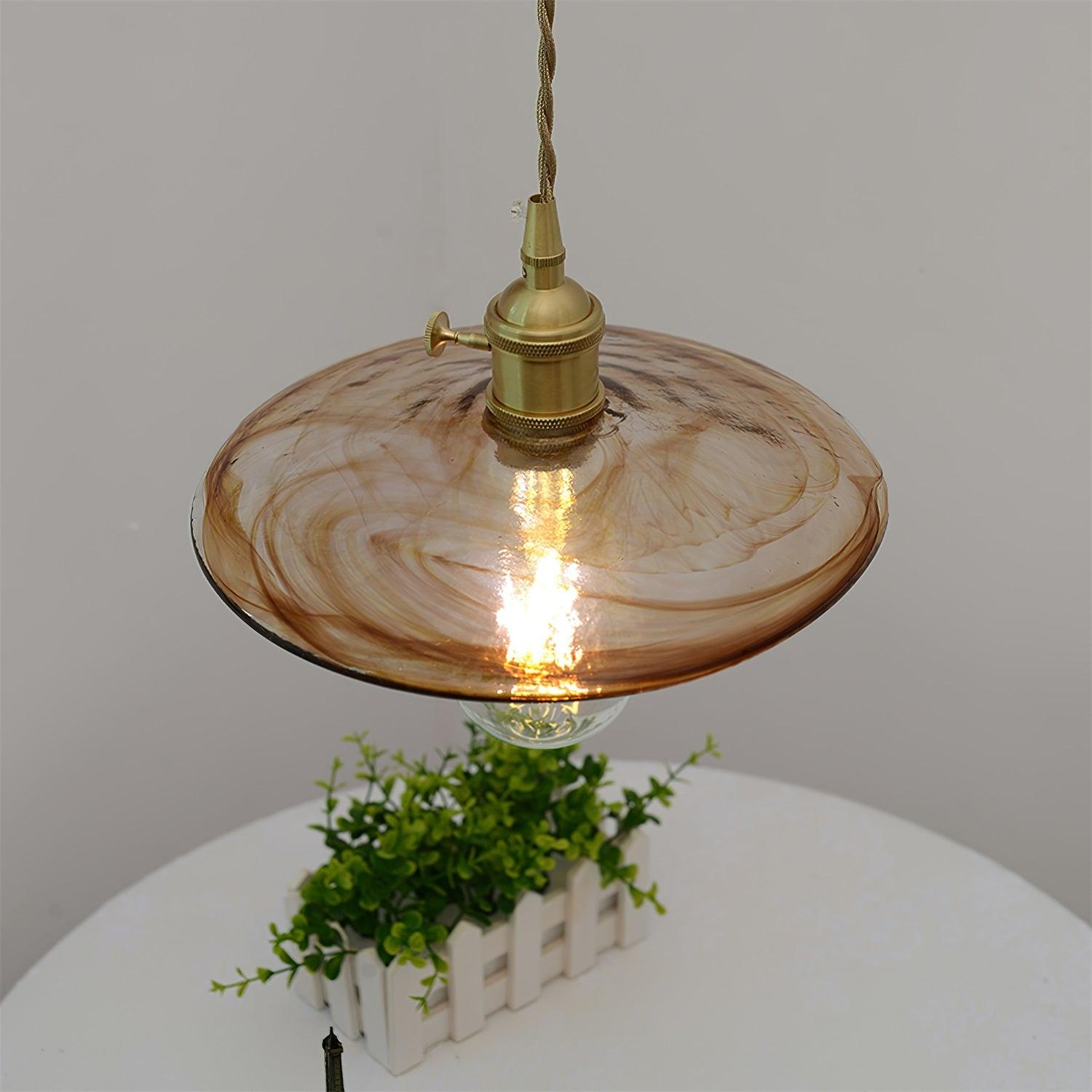 Sage Vintage Glass Pendant Light-Neutral Decor