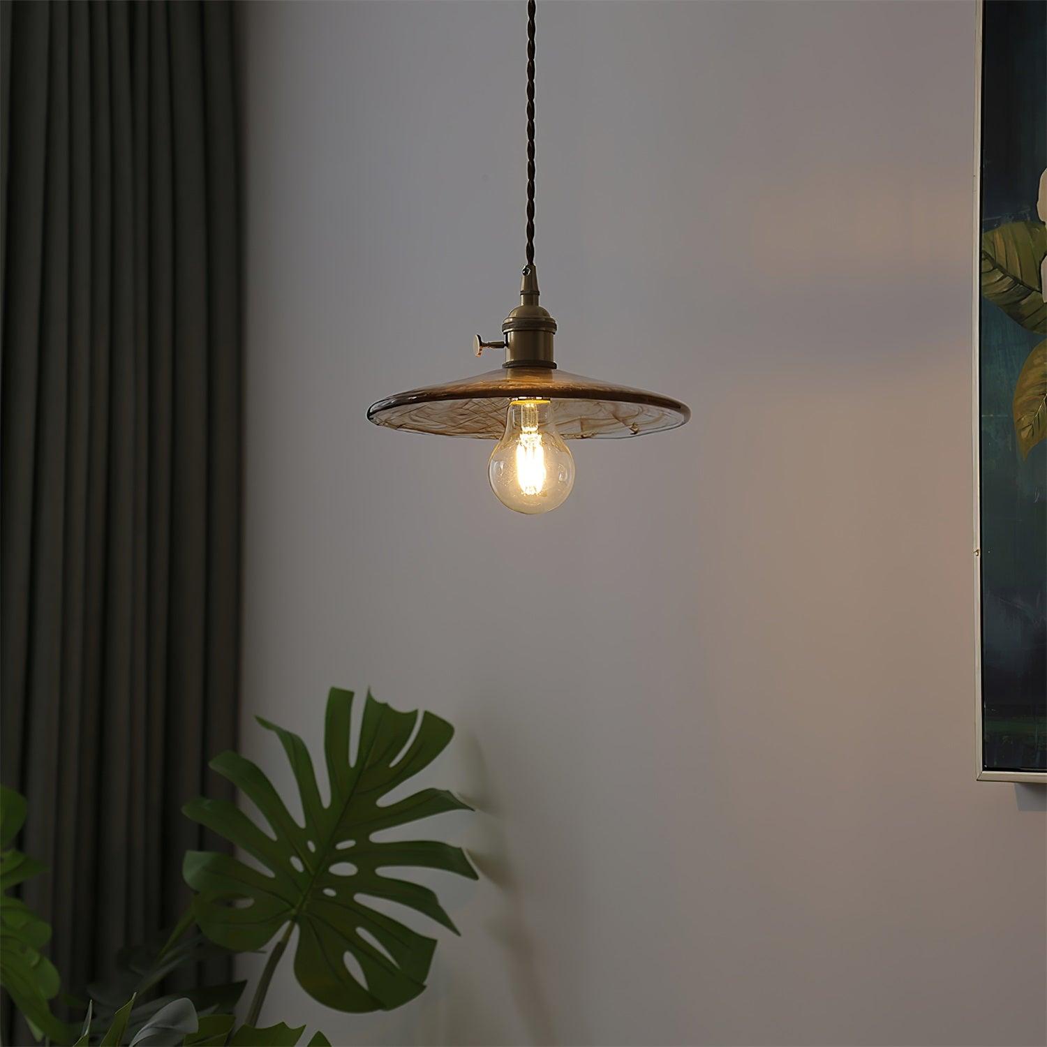 Sage Vintage Glass Pendant Light-Neutral Decor