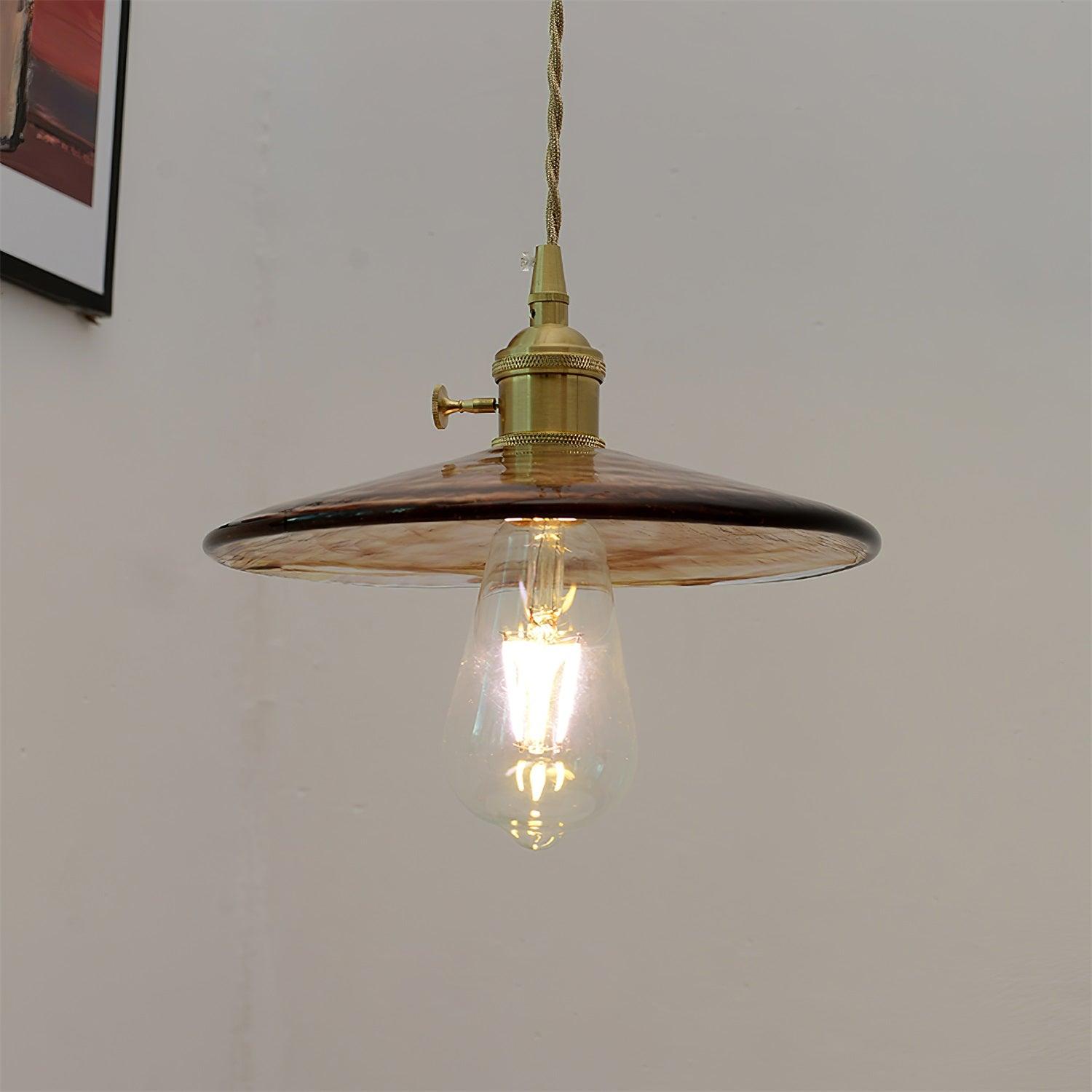 Sage Vintage Glass Pendant Light-Neutral Decor