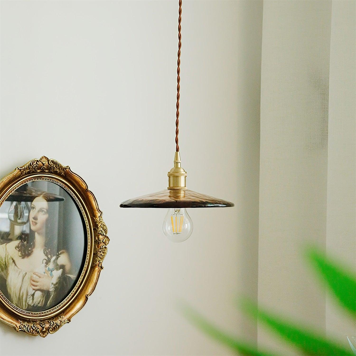 Sage Vintage Glass Pendant Light-Neutral Decor