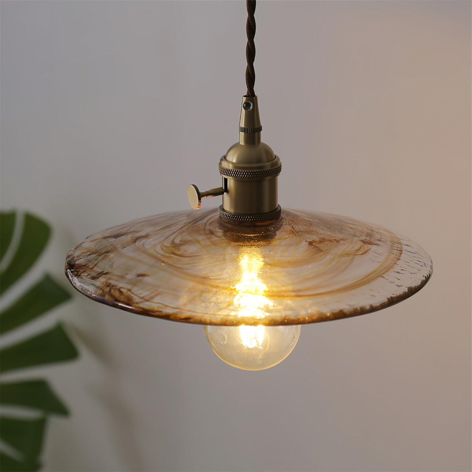 Sage Vintage Glass Pendant Light-Neutral Decor