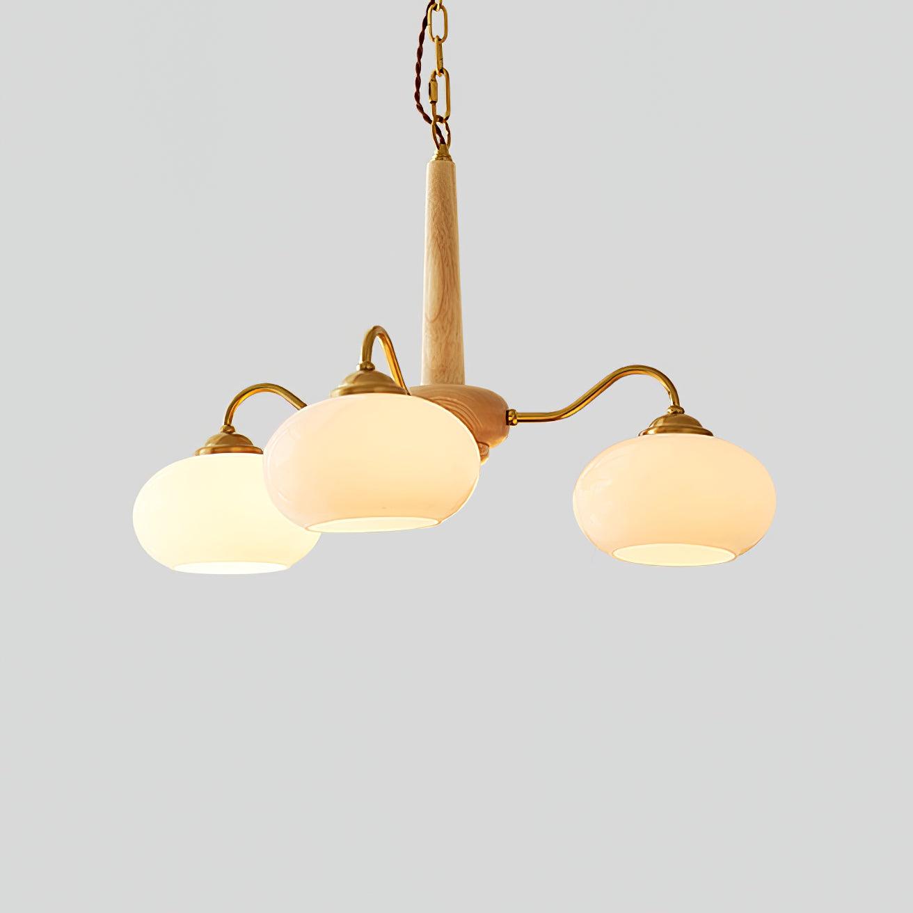 Hali Pendant Lamp Persimmon Brass Glass Elegant-Neutral Decor