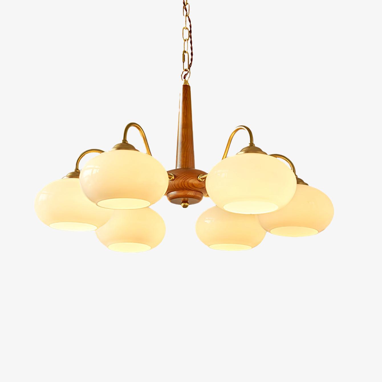 Hali Pendant Lamp Persimmon Brass Glass Elegant-Neutral Decor