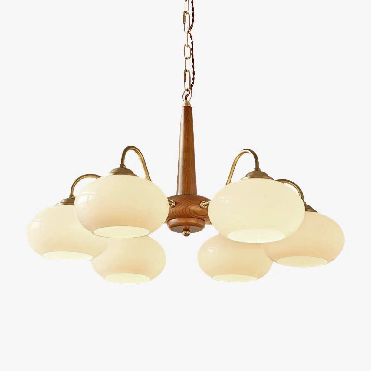Hali Pendant Lamp Persimmon Brass Glass Elegant-Neutral Decor