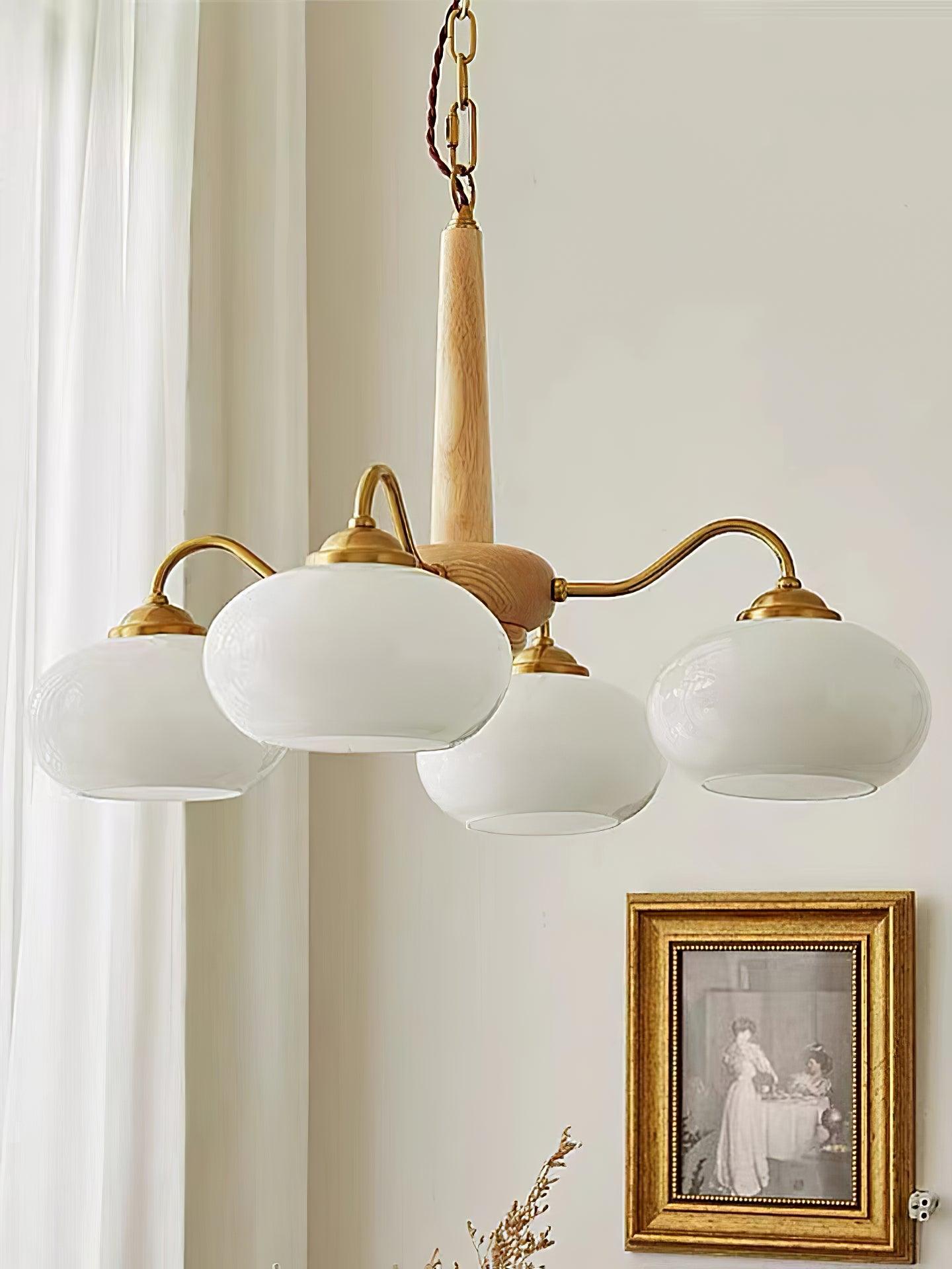 Hali Pendant Lamp Persimmon Brass Glass Elegant-Neutral Decor
