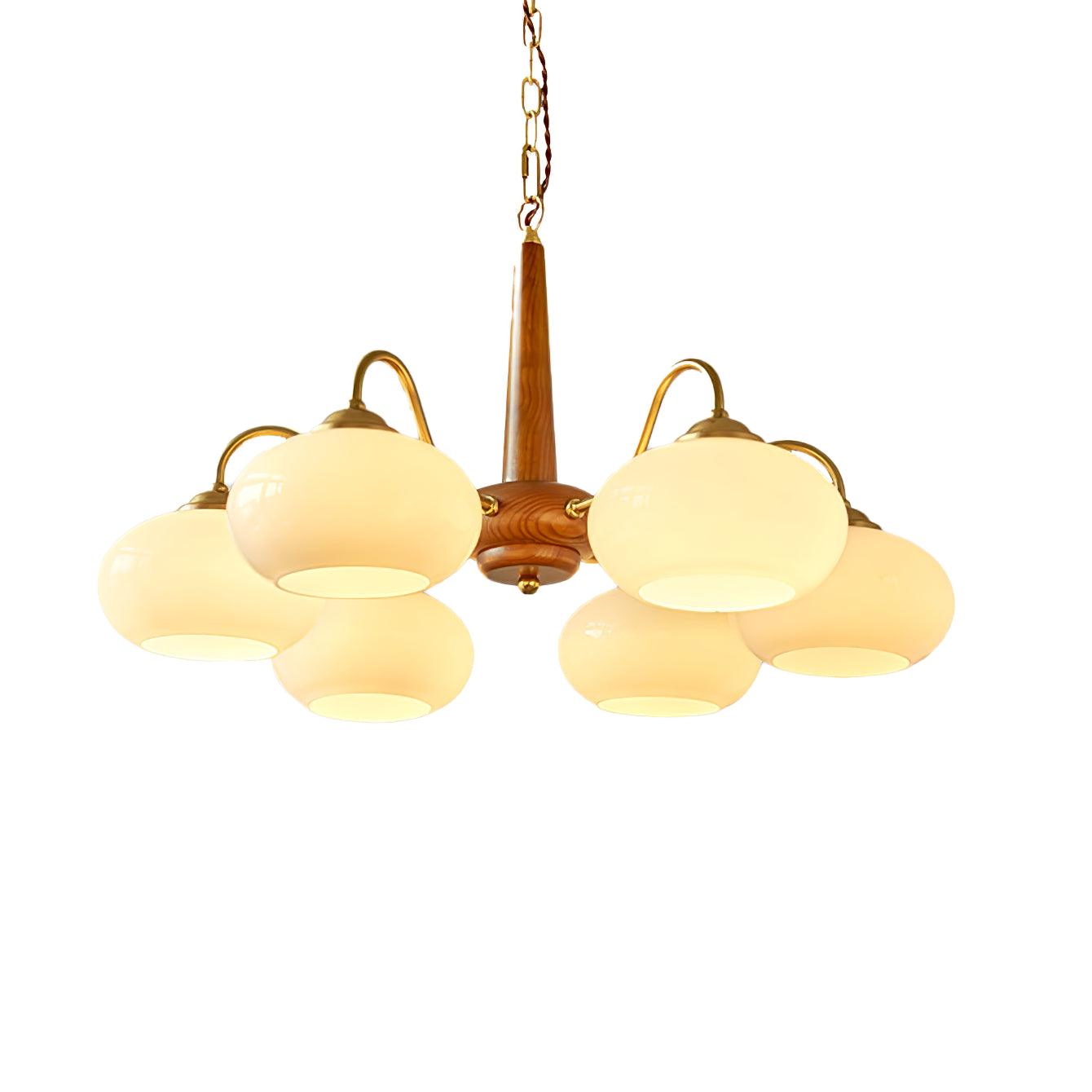 Hali Pendant Lamp Persimmon Brass Glass Elegant-Neutral Decor