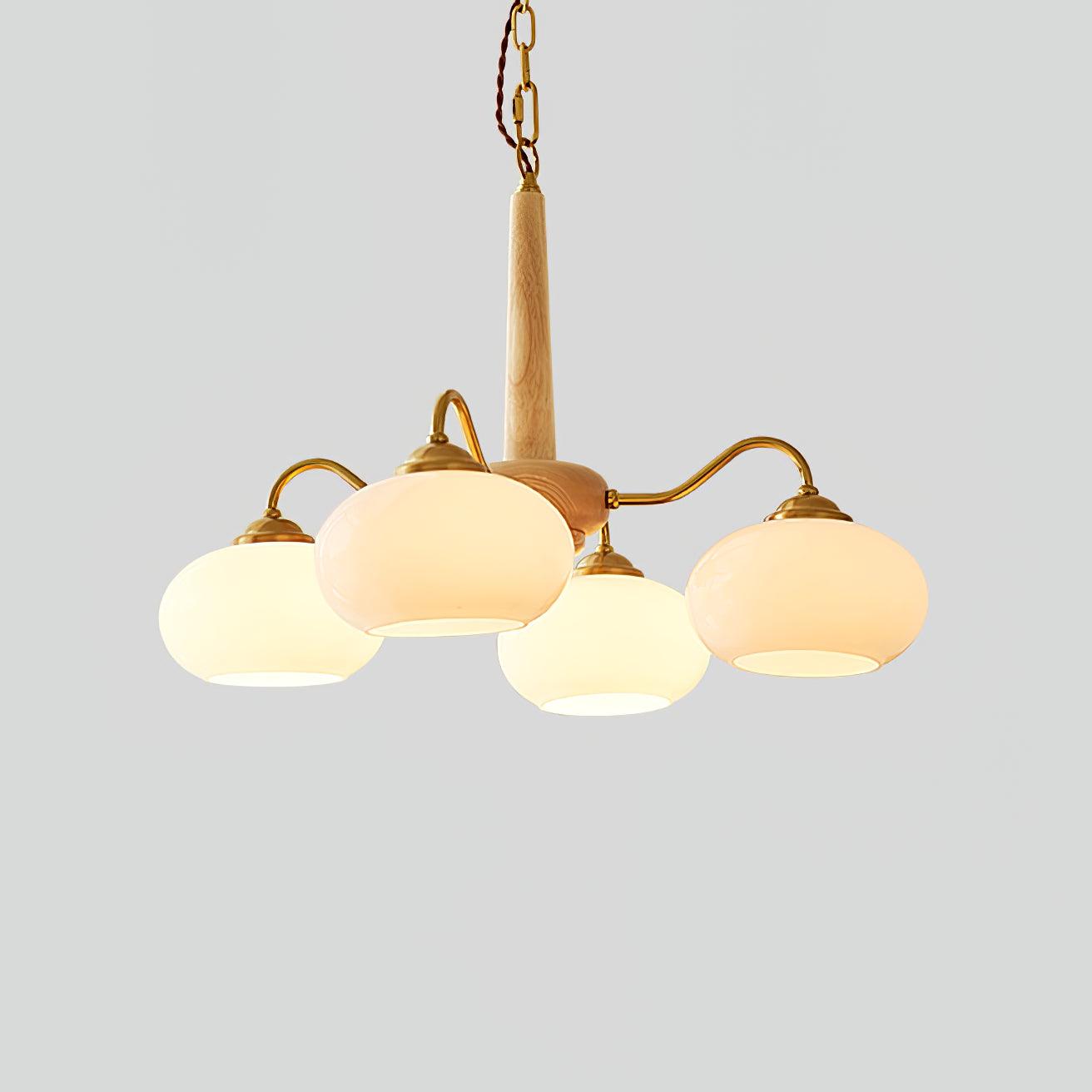 Hali Pendant Lamp Persimmon Brass Glass Elegant-Neutral Decor