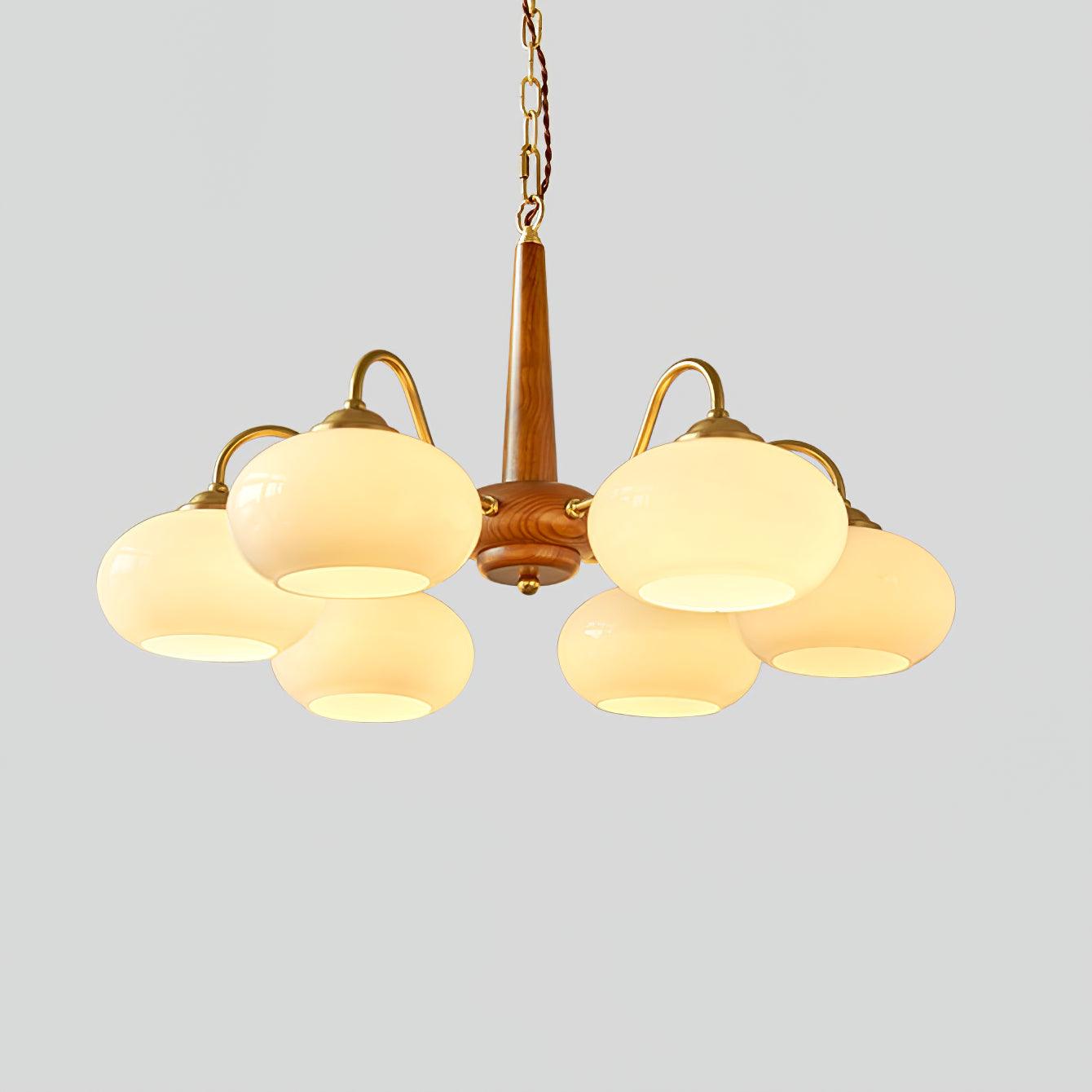 Hali Pendant Lamp Persimmon Brass Glass Elegant-Neutral Decor