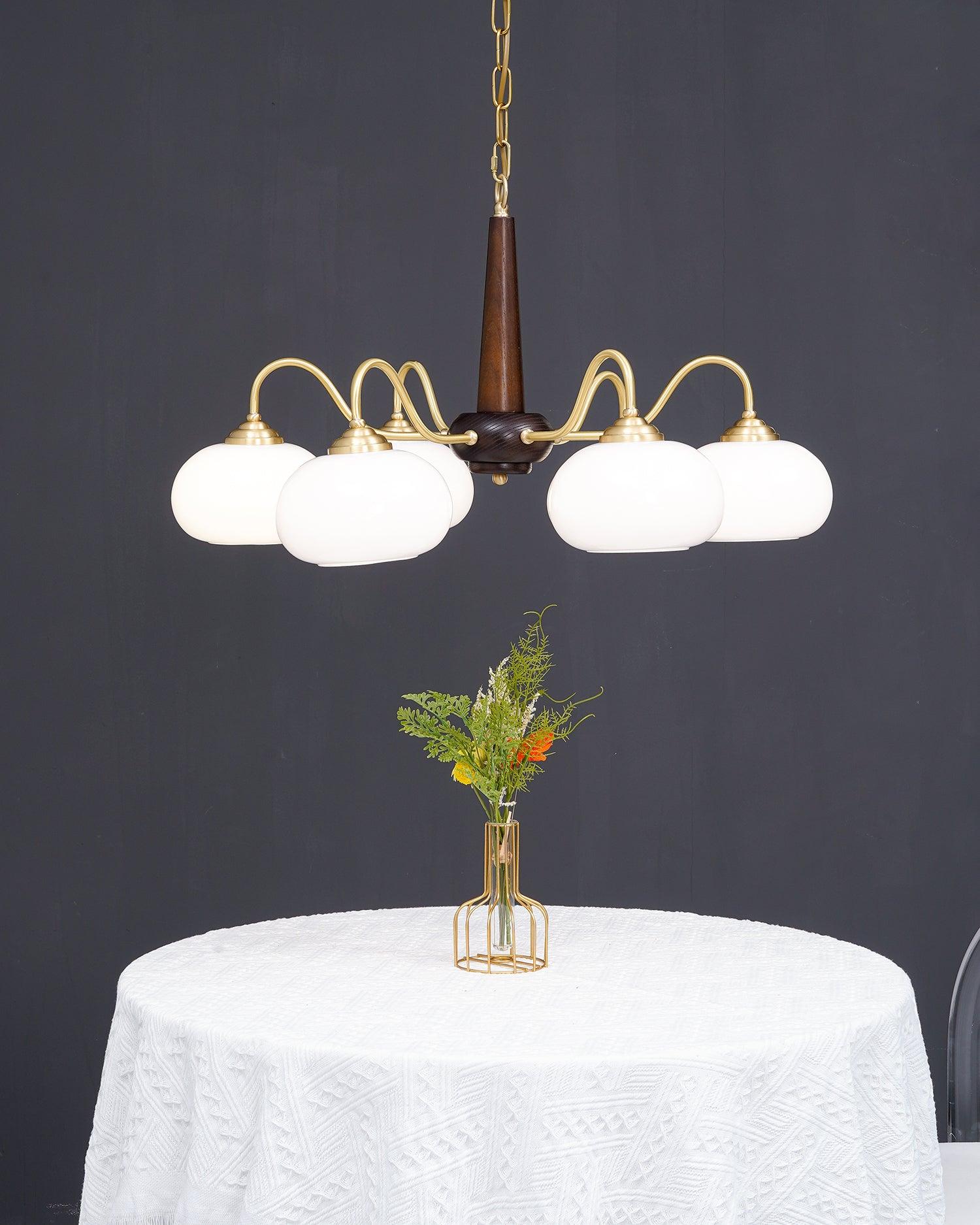 Hali Pendant Lamp Persimmon Brass Glass Elegant-Neutral Decor
