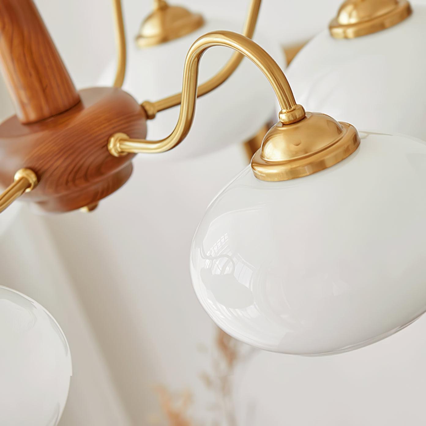 Hali Pendant Lamp Persimmon Brass Glass Elegant-Neutral Decor