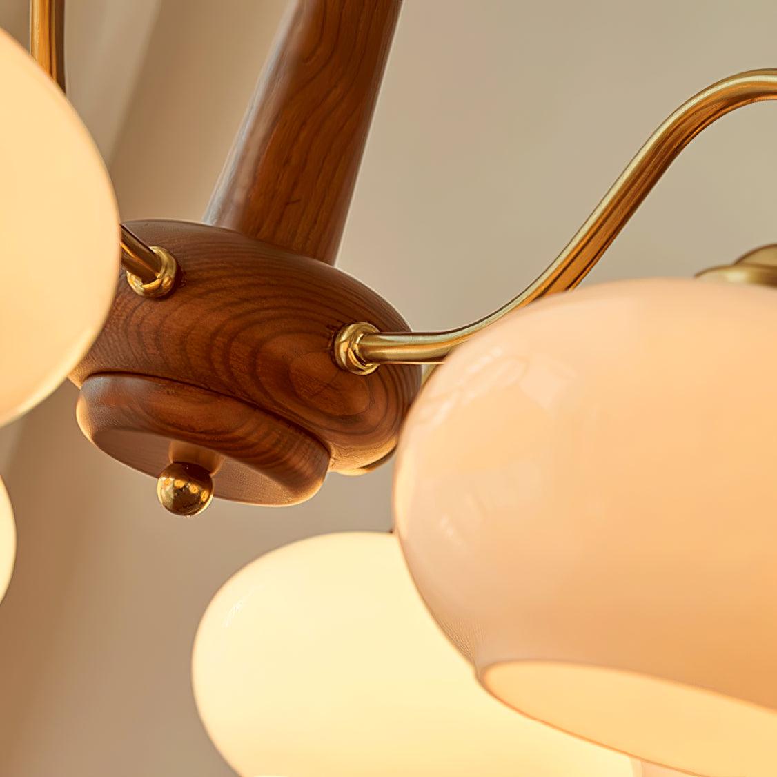 Hali Pendant Lamp Persimmon Brass Glass Elegant-Neutral Decor