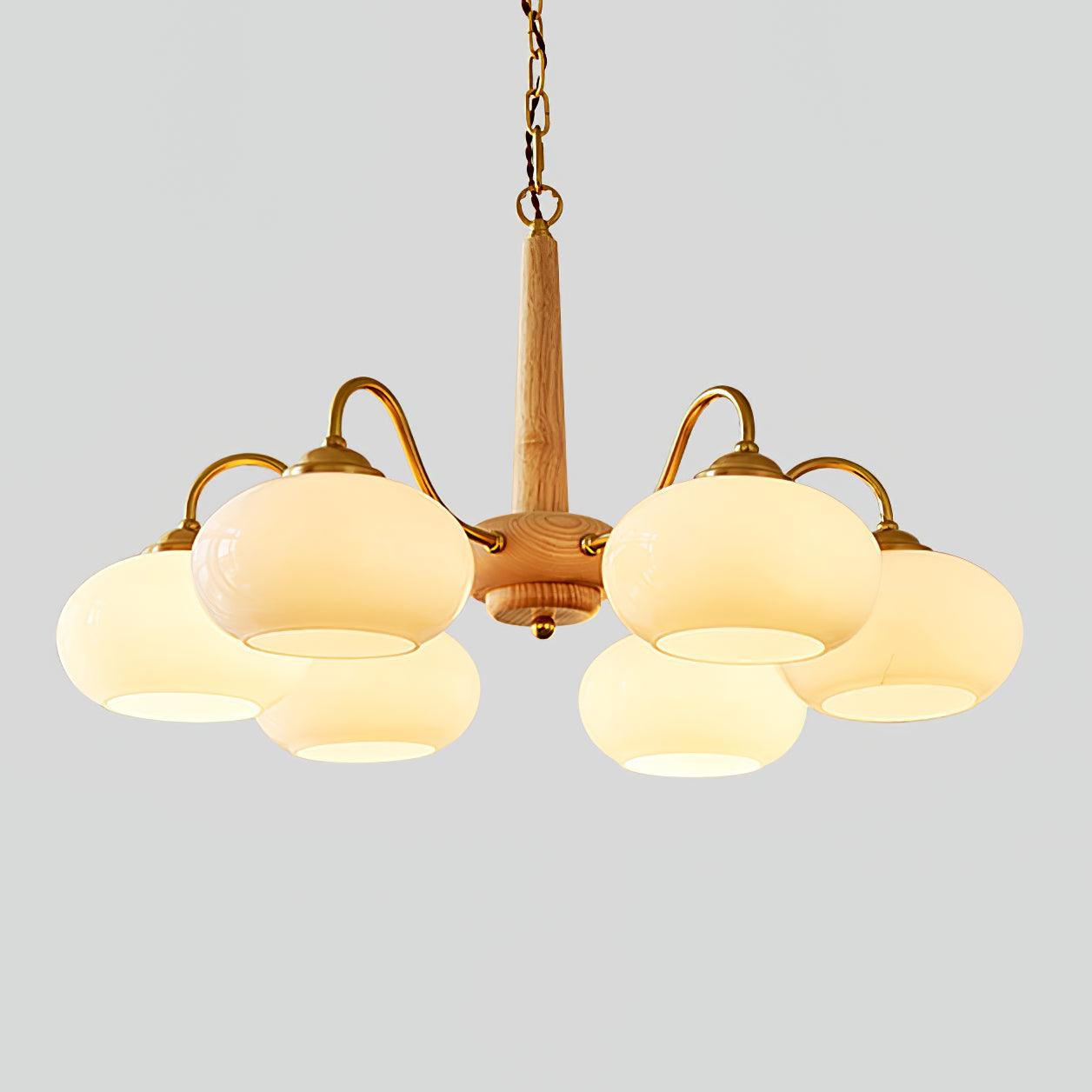 Hali Pendant Lamp Persimmon Brass Glass Elegant-Neutral Decor
