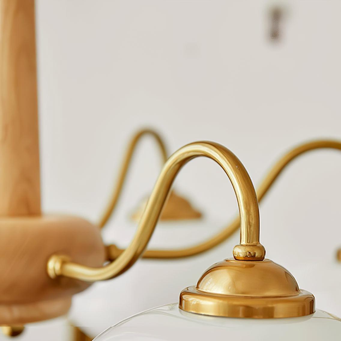 Hali Pendant Lamp Persimmon Brass Glass Elegant-Neutral Decor