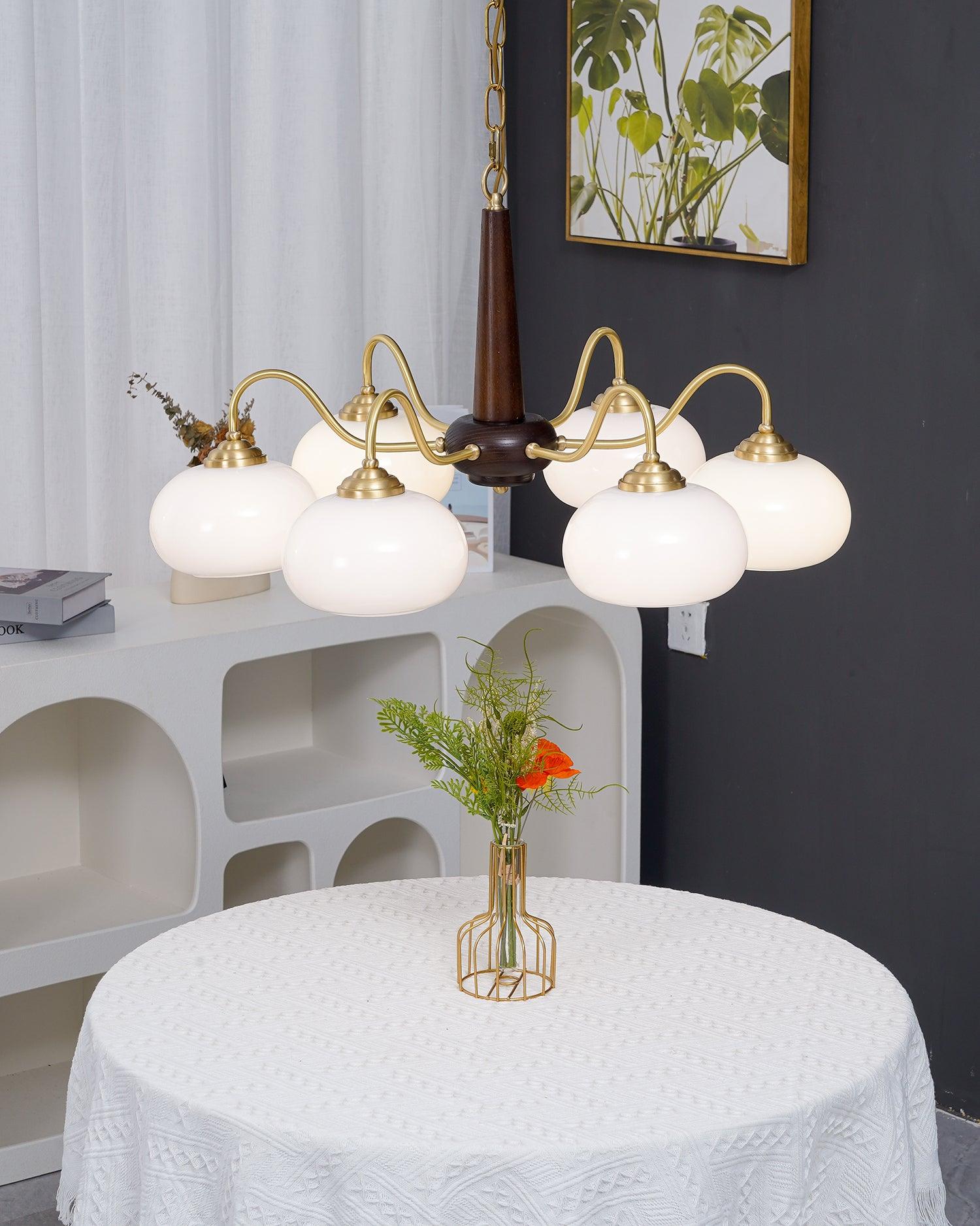 Hali Pendant Lamp Persimmon Brass Glass Elegant-Neutral Decor