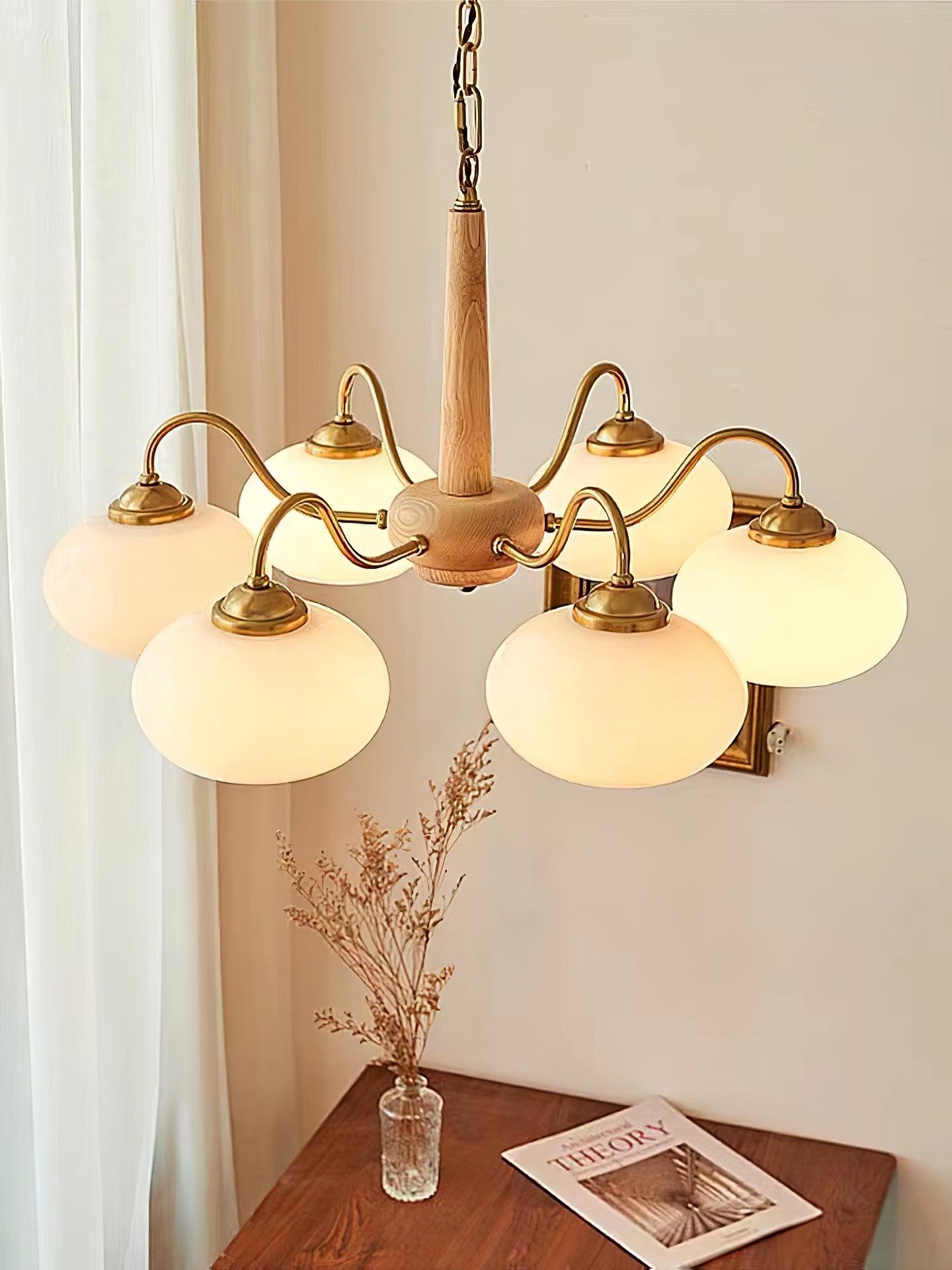 Hali Pendant Lamp Persimmon Brass Glass Elegant-Neutral Decor